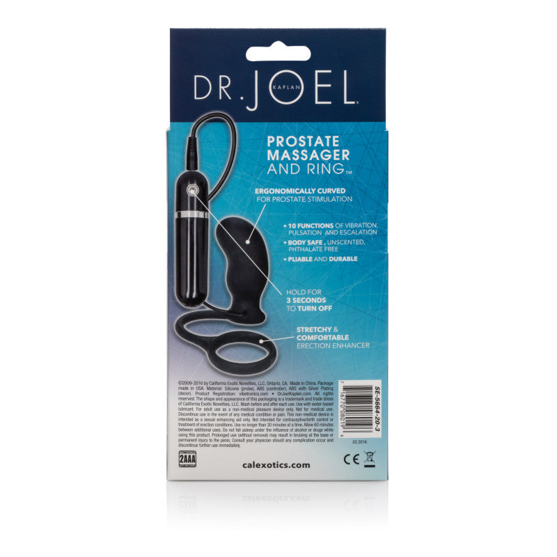 Dr. Joel Kaplan 10-Function Prostate Massager and Ring - Black