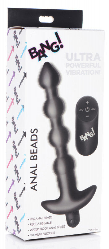 Vibrating Silicone Anal Beads and Remote Black