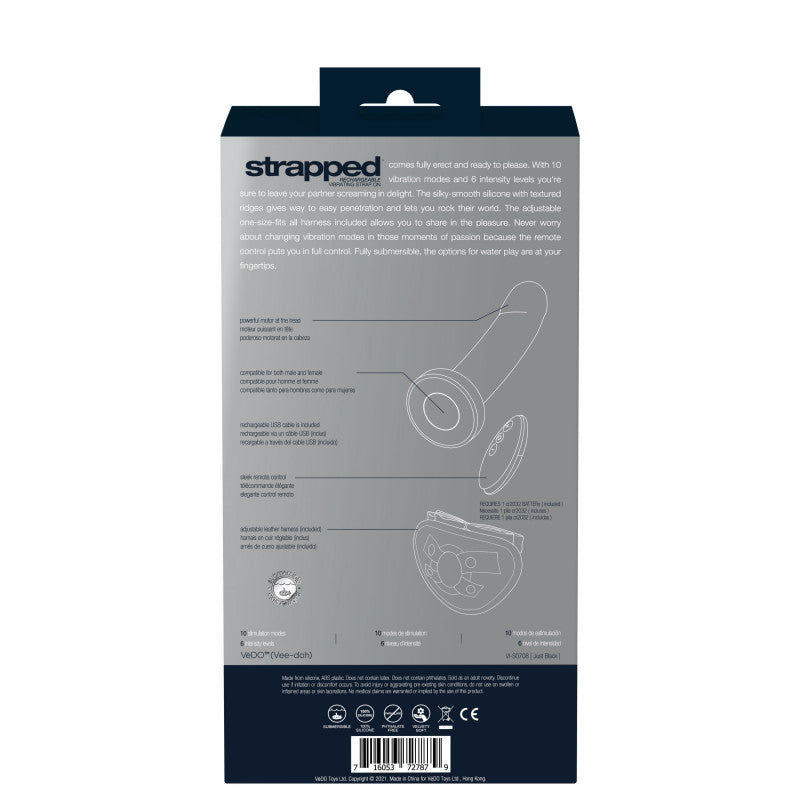 Strapped Rechargeable Strap on - Black
