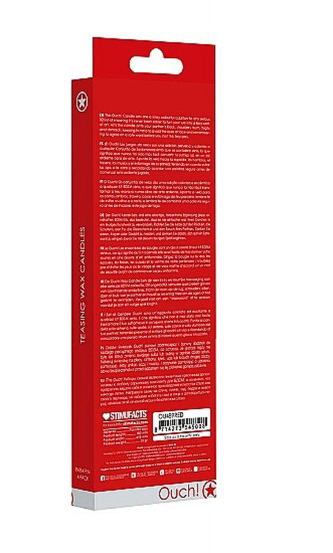 Teasing Wax Candles Large - Red - 4-Pack