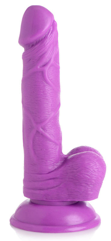 Pop Pecker 6.5 Inch  With Balls - Purple