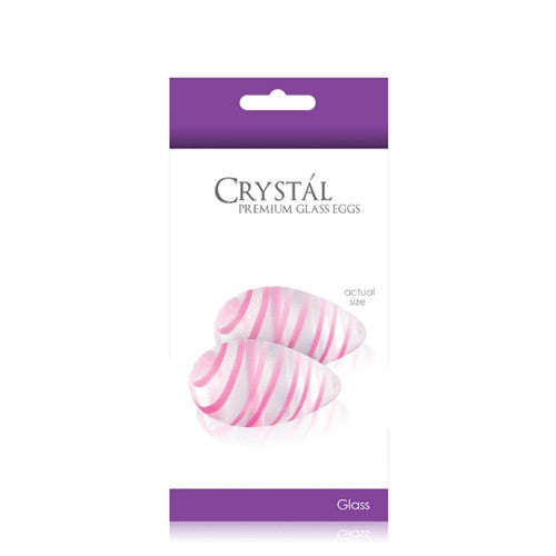 Crystal Premium Glass Eggs - Clear and Pink