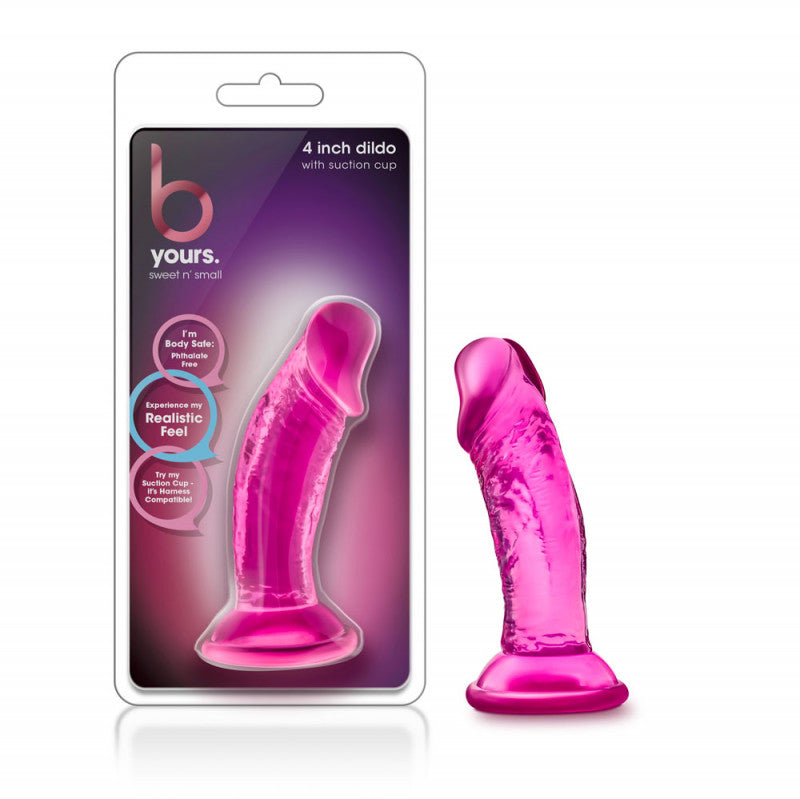 B Yours - Sweet n&#39; Small 4 Inch  With  Suction Cup - Pink
