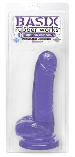 Basix 8in Suction Cup Dong Purple