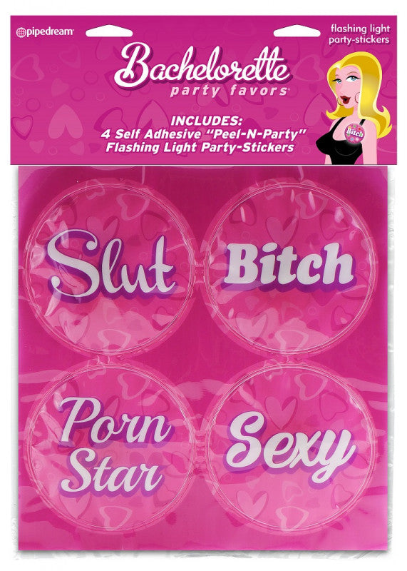 Bachelorette Party Favors Flashing Light Party Stickers