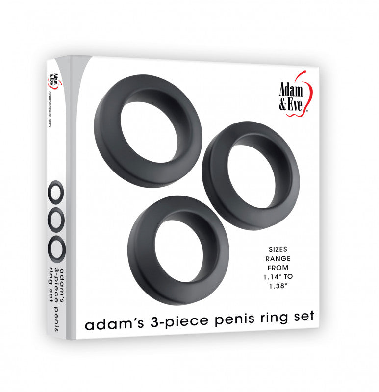 Adam&#39;s 3-Piece  Ring Set - Black