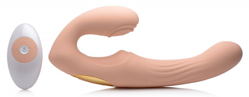 15x U-Pulse - Pulse and Vibe Strapless Strap-on  With Remote - Blush