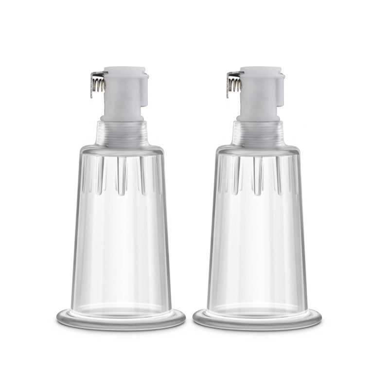 Temptasia – Nipple Pumping Cylinders – Set of 2 (1 Inch Diameter) - Clear