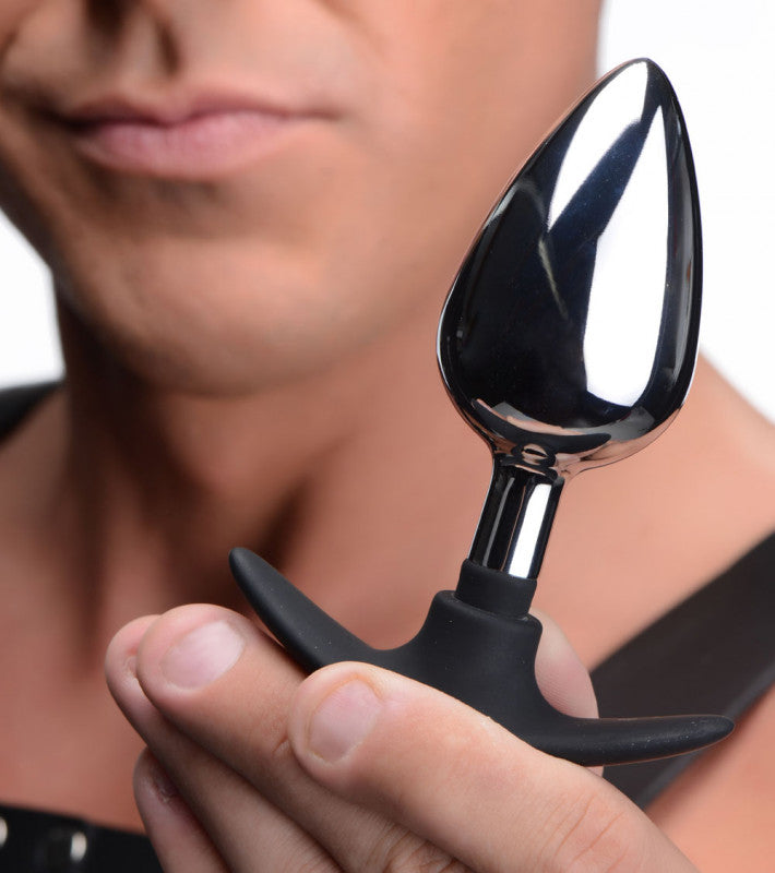 Dark Invader Metal and Silicone Anal Plug - Large