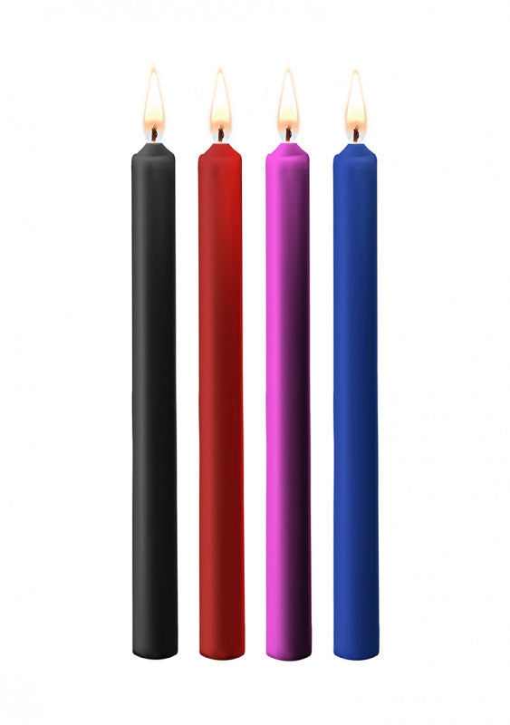 Teasing Wax Candles Large - Mixed Colors - 4-Pack
