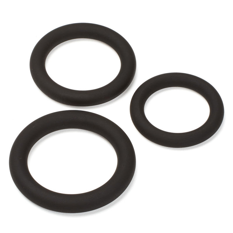 Pro Sensual Silicone Cock Ring 3 Pack - Black