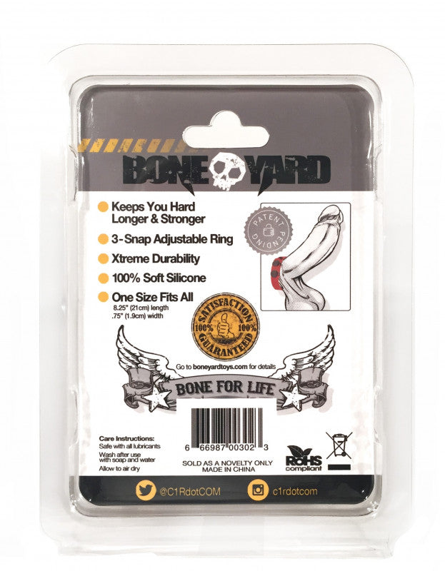 Boneyard Silicone  Strap 3 - Snap Ring - Red