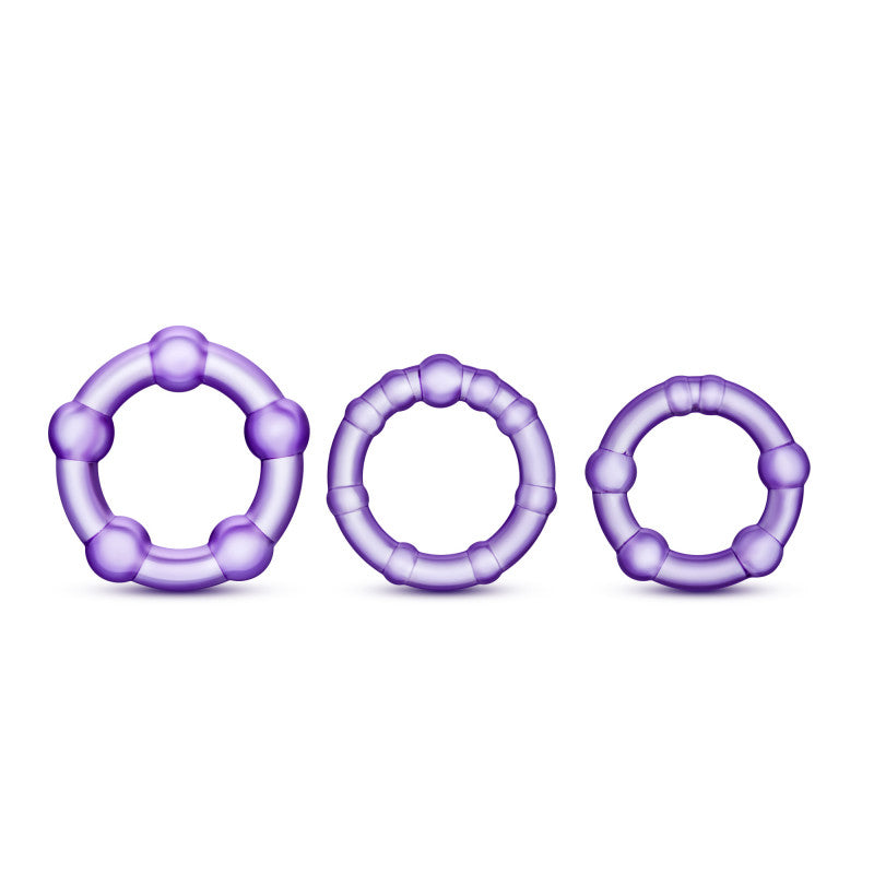 Stay  Beaded Rings - 3 Pack - Purple