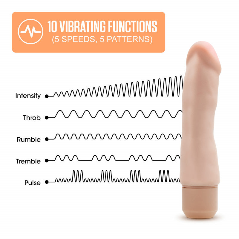 Dr. Skin Silicone  Dr. Steve - 7 Inch Vibrating  - Beige