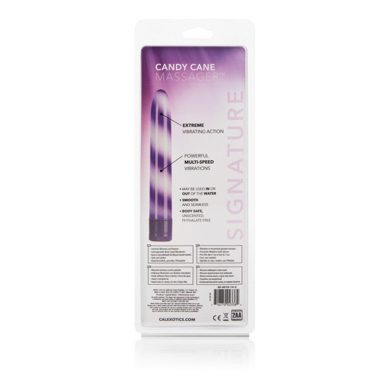 Waterproof Candy Cane Purple 7in Vibrator