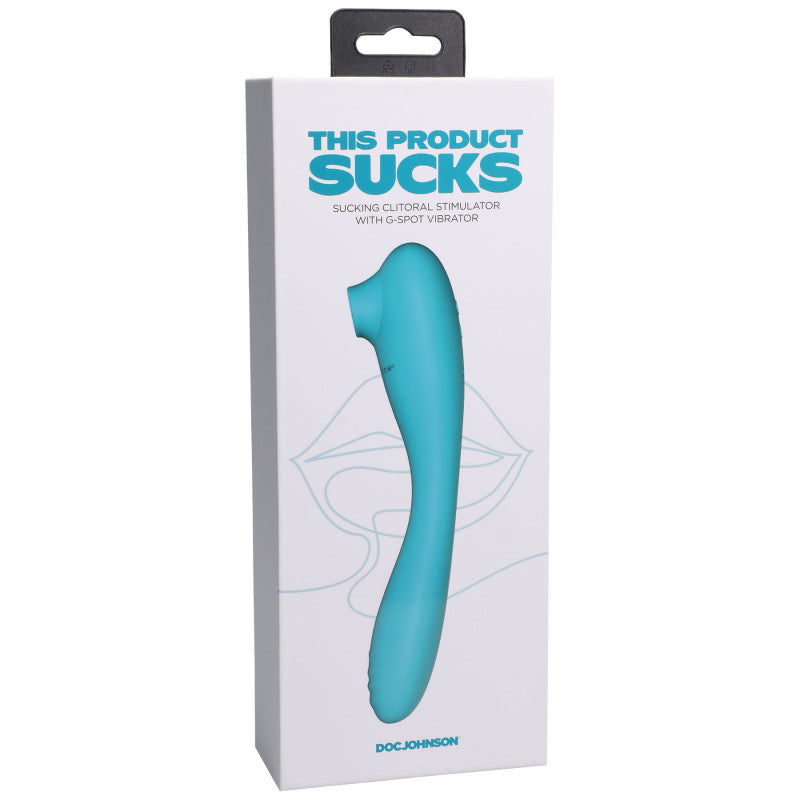 This Product Sucks - Sucking  Stimulator  With Bendable G-Spot Vibrator - Teal