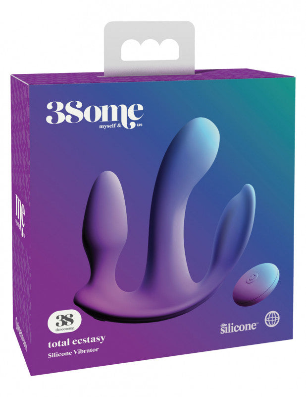 Threesome Total Ecstay Silicone Vibrator - Purple