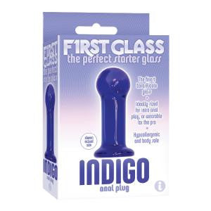 The 9&#39;s First Glass Indigo Anal Plug - Blue