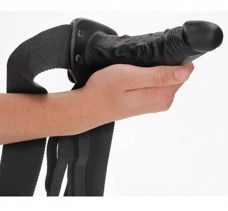 Hollow Strap-on Without Balls 6 Inch - Black