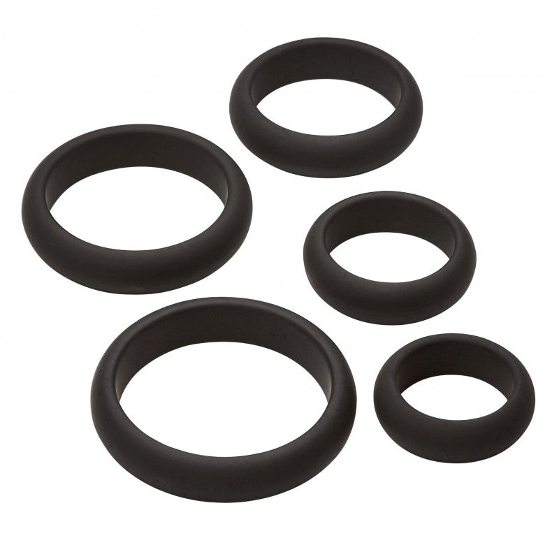Cloud 9 Comfort  Rings With Flat Back 5 Pack - Black