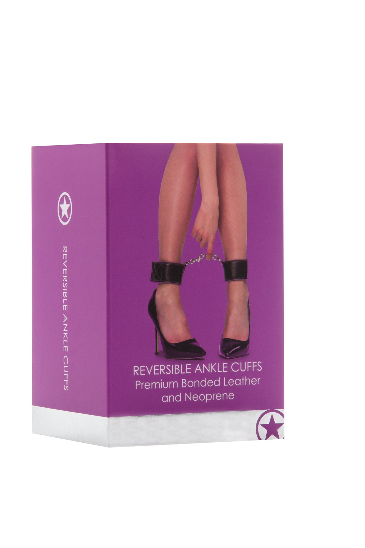 Reversible Ankle Cuffs Premium Bonded Leather and  Neoprene - Purple