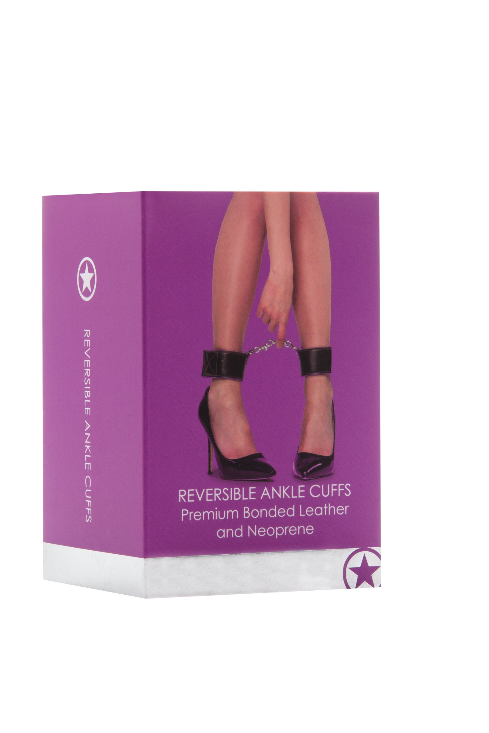 Reversible Ankle Cuffs Premium Bonded Leather and  Neoprene - Purple