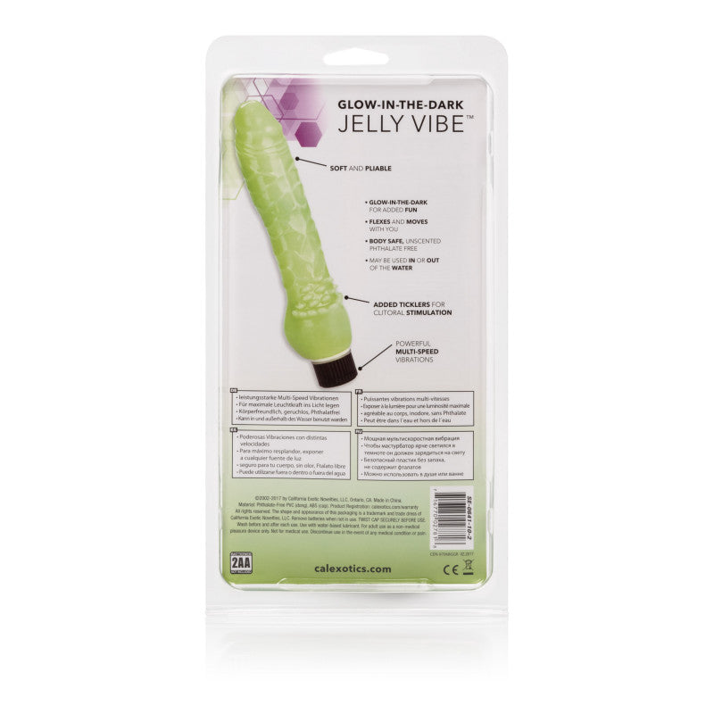 Glow-in-Dark Jelly Penis Vibe  7in Green