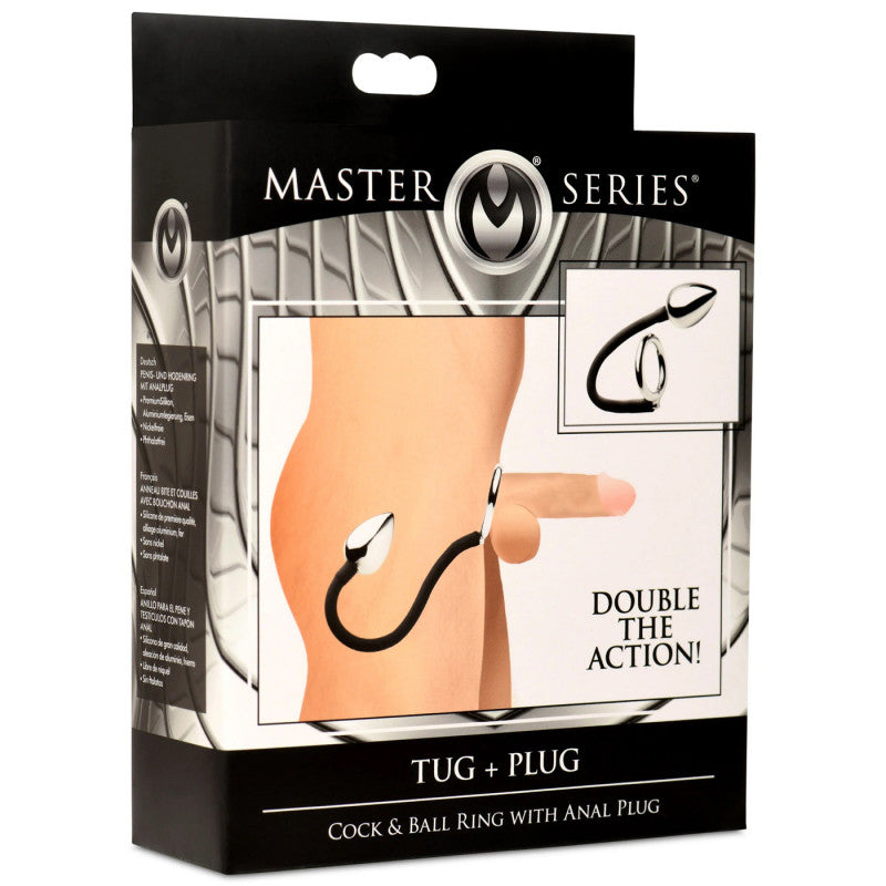Tug Plus Plug and Ball Ring With Anal Plug - Black - SomethingSexyPlanet Tug Plus Plug and Ball Ring With Anal Plug - Black - SomethingSexyPlanet