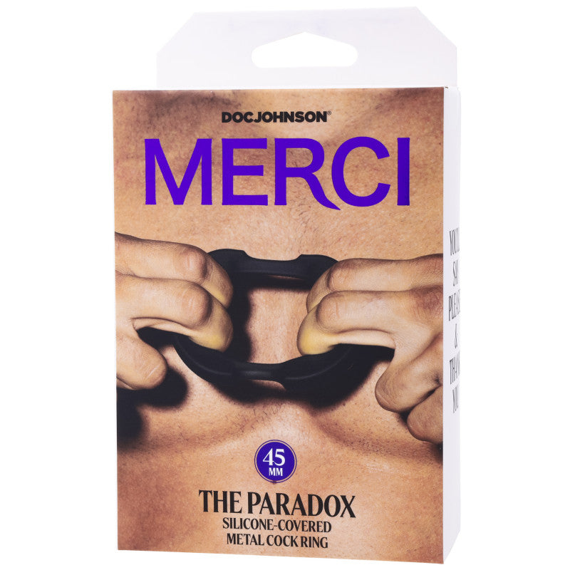 Merci - the Paradox - Silicone Covered Metal   Ring - 45mm - Black