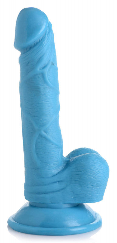 Pop Pecker 6.5 Inch  With Balls - Blue