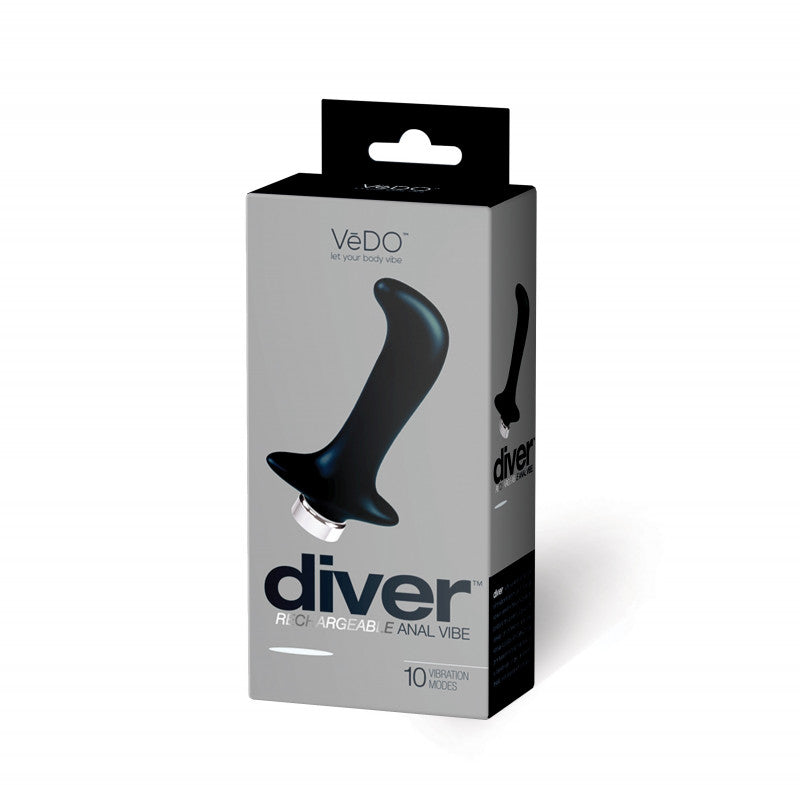 Diver Rechargeable Anal Vibe - Just Black