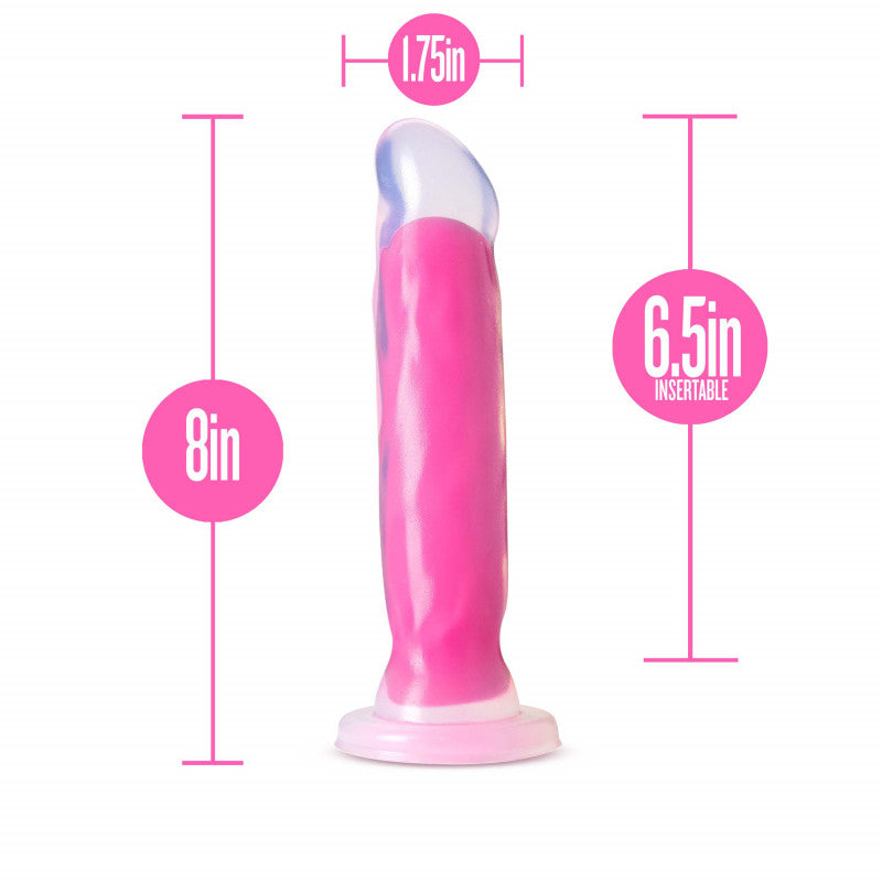 Neo Elite Glow in the Dark - Marquee - 8 Inch  Silicone Dual Density   - Neon Pink