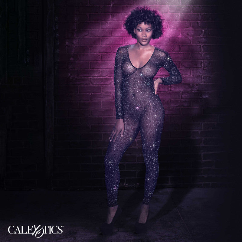 Radiance Crotchless Full Body Suit - One Size -  Black