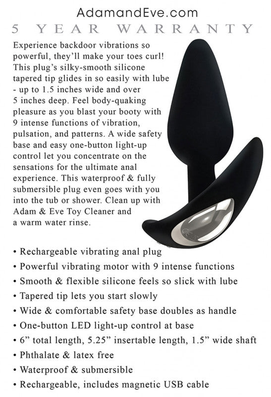 Adam and Eve's Rechargeable Vibrating Anal Plug