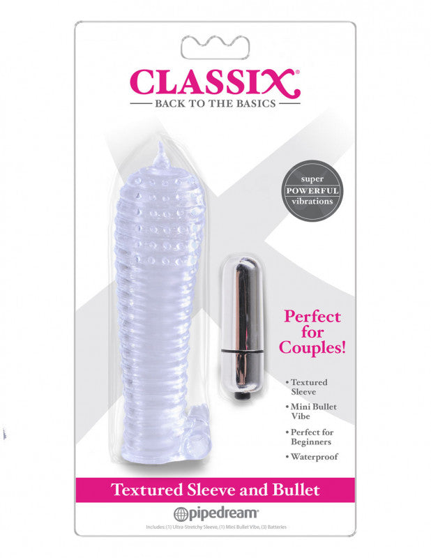 Classix Textured Sleeve &amp; Bullet - Clear