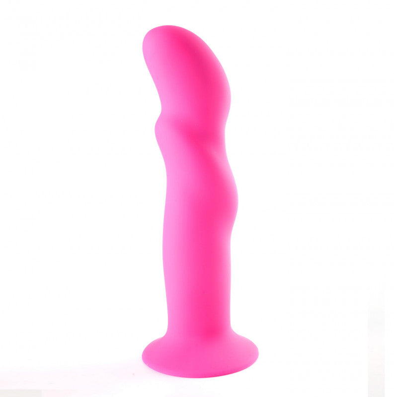 Riley Silicone Swirled Dong - Neon Pink