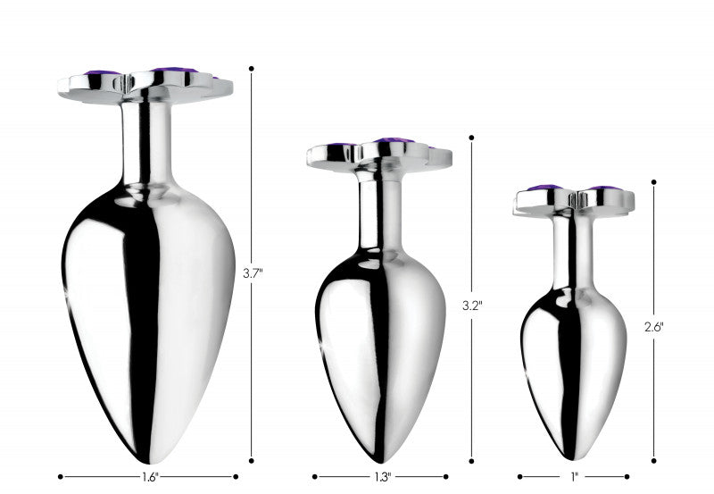 Violet Flower Gem Anal Plug Set