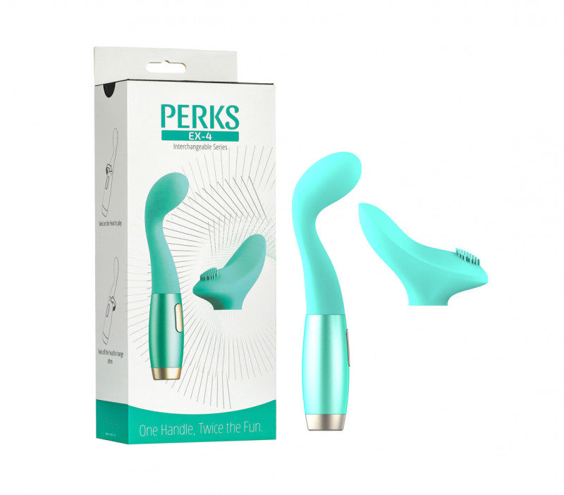 Perks Ex-4 G-Spot Vibrator and Clitoral Stimulator - Aqua