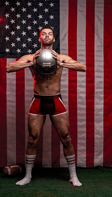 Retro Sport Panel Short - Large - Black/ Red