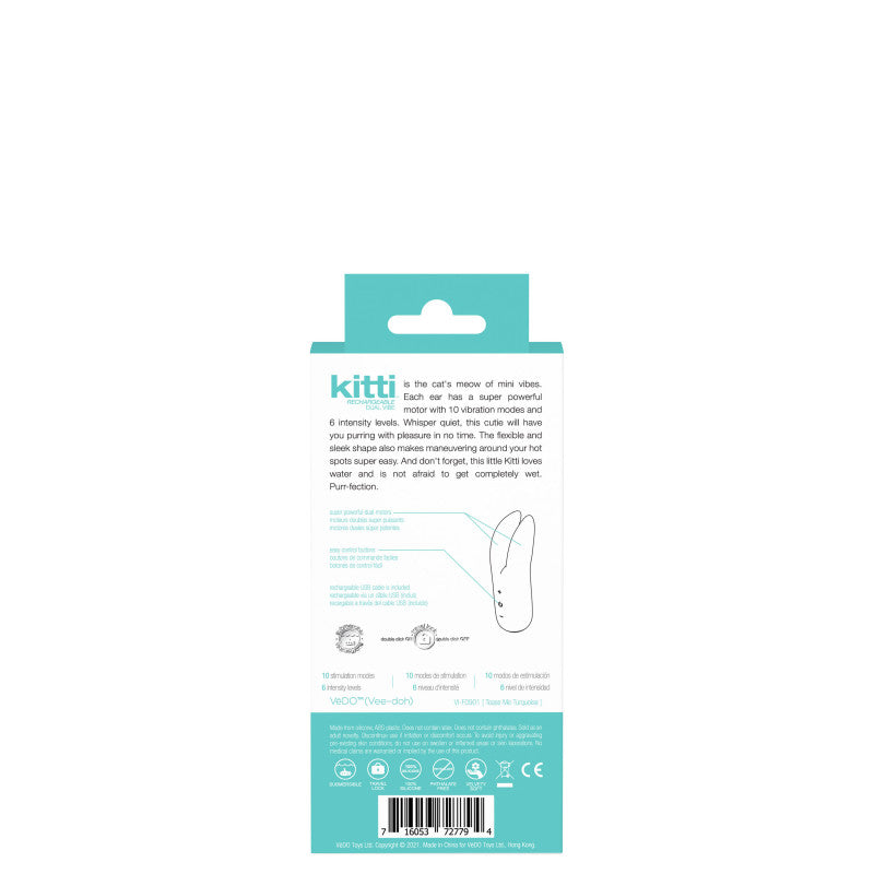 Kitti Rechargeable Dual Vibe - Tease Me Turquoise