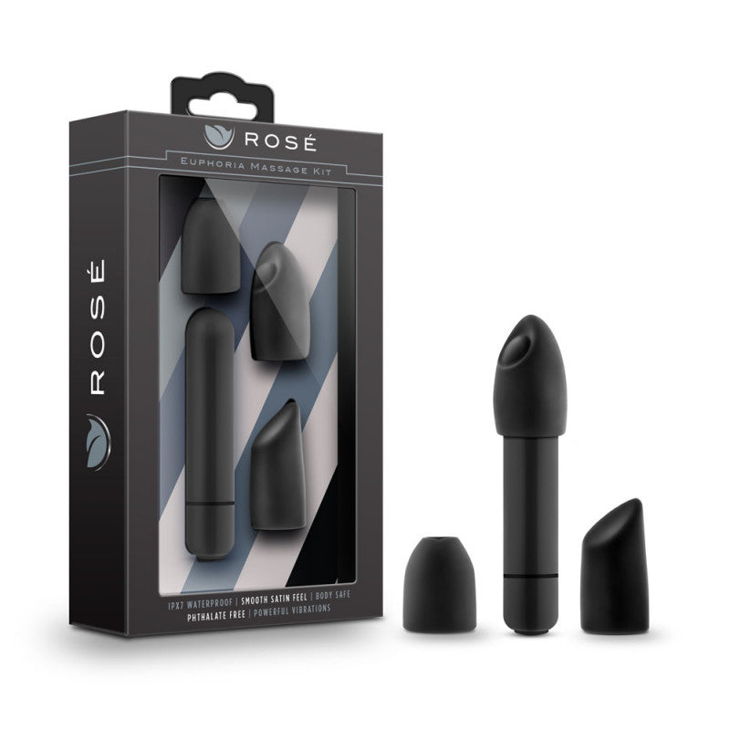 Rose - Euphoria Single Speed Bullet With Tips -  Black