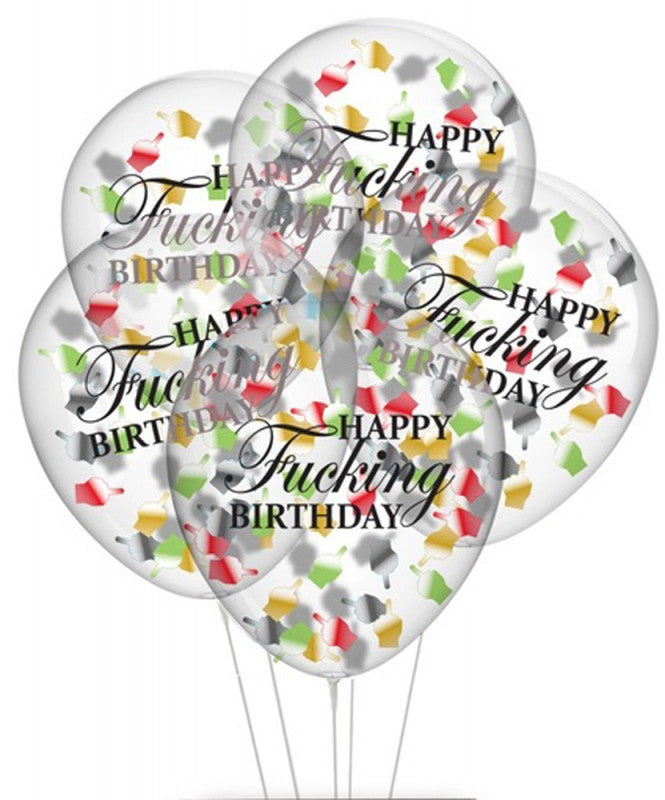 Happy F Birthday Confetti Balloons