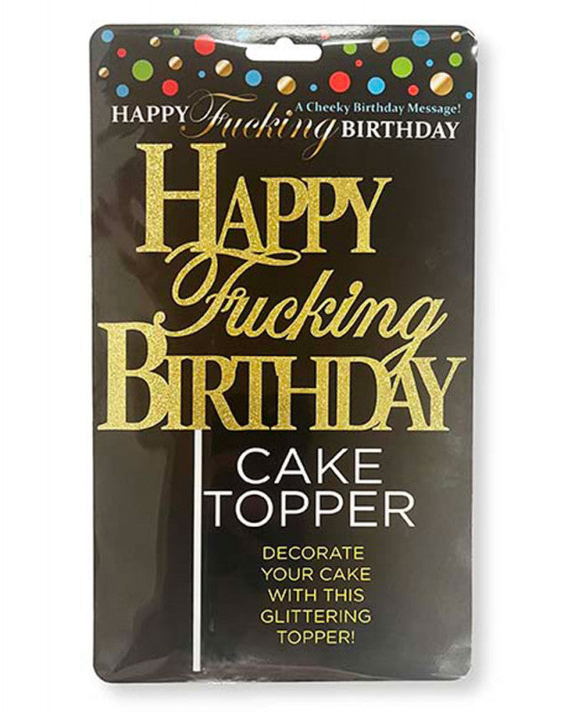 Happy Fing Birthday Cake Topper - Gold