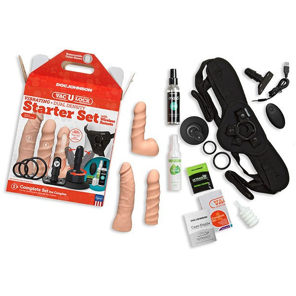 Vac-U-Lock - Vibrating Dual Density Starter Set - Vibrating With Wireless Remote