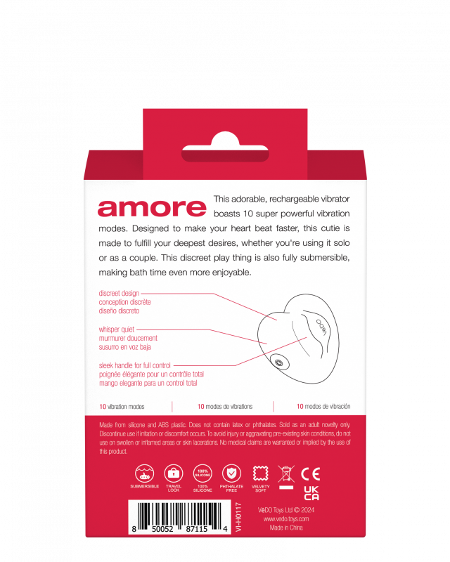 Amore Rechargeable Pleasure Vibe - Red