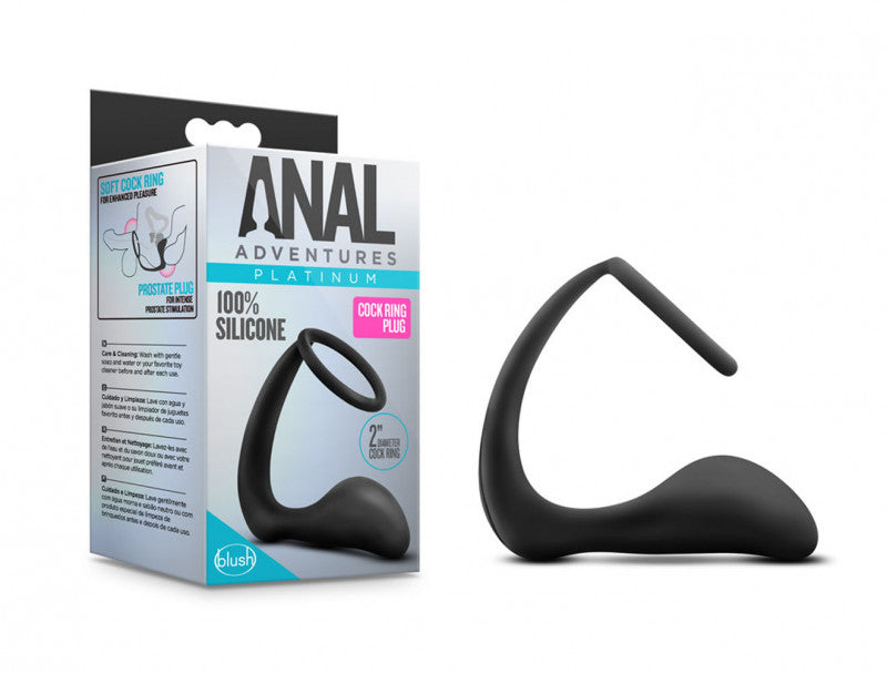 Anal Adventures - Platinum -  Ring Plug -  Black