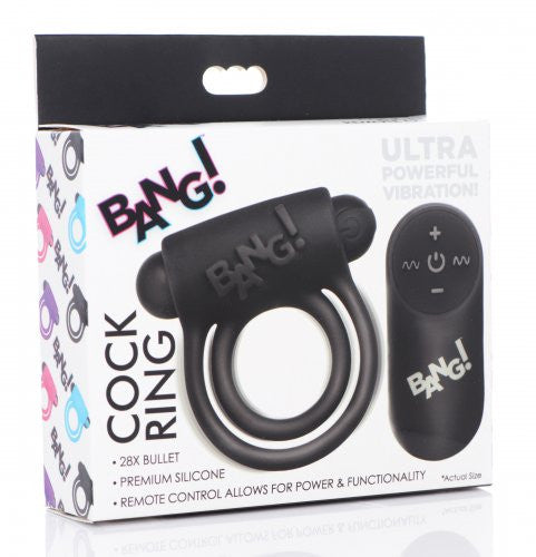 Silicone  Ring and Bullet With Remote  Control - Black