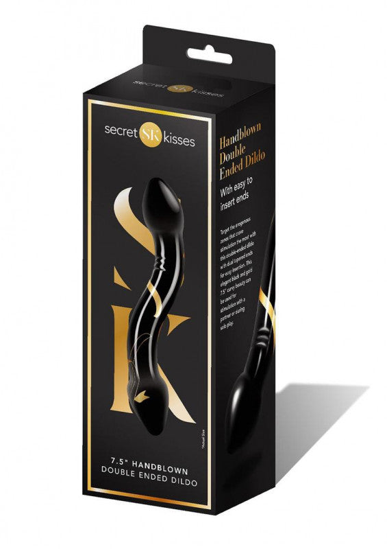 Secret Kisses - 7.5 Inch Handblown Double Ended   - Black