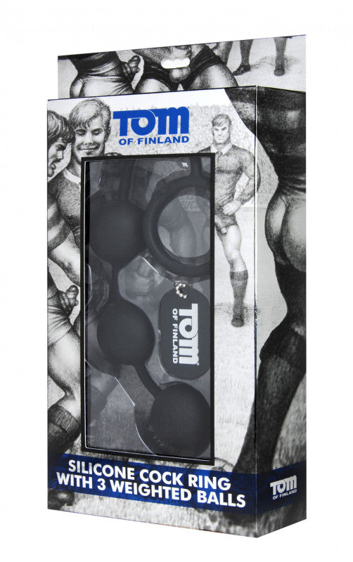 Tom of Finland Silicone  Ring With 3 Weighted Balls