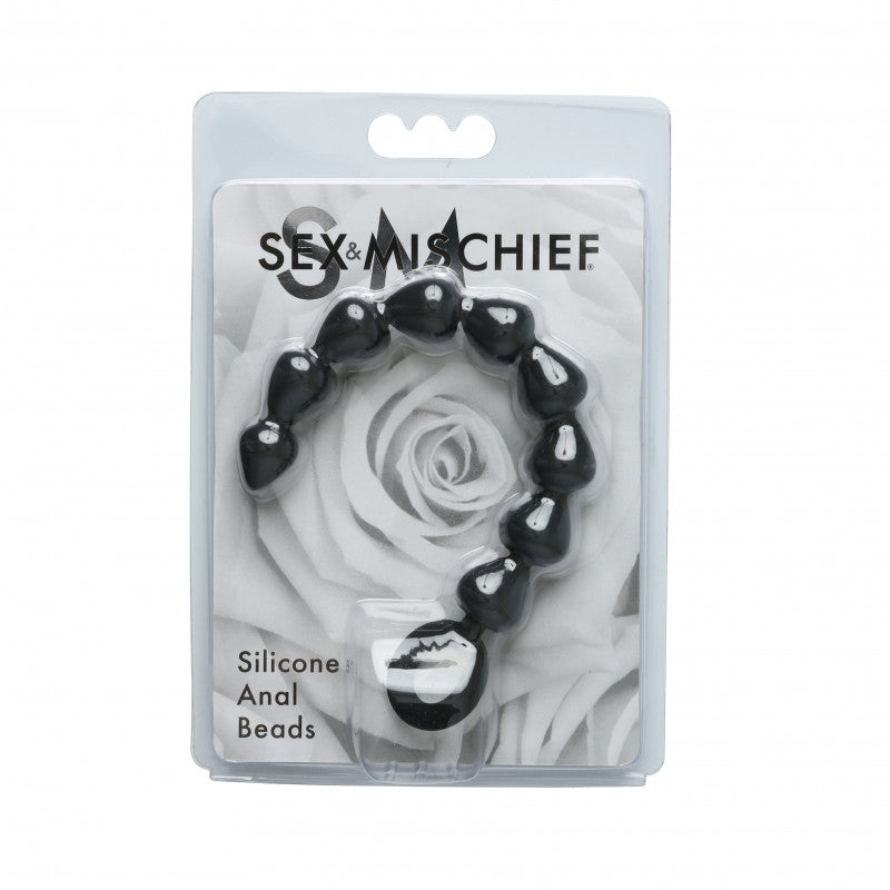 Sex and Mischief Black Silicone Anal Beads